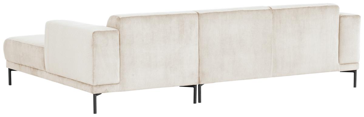 Ecksofa Erno Beige S: 262 Cm - Beige/Schwarz, Design, Textil (262/183cm) - MID.YOU