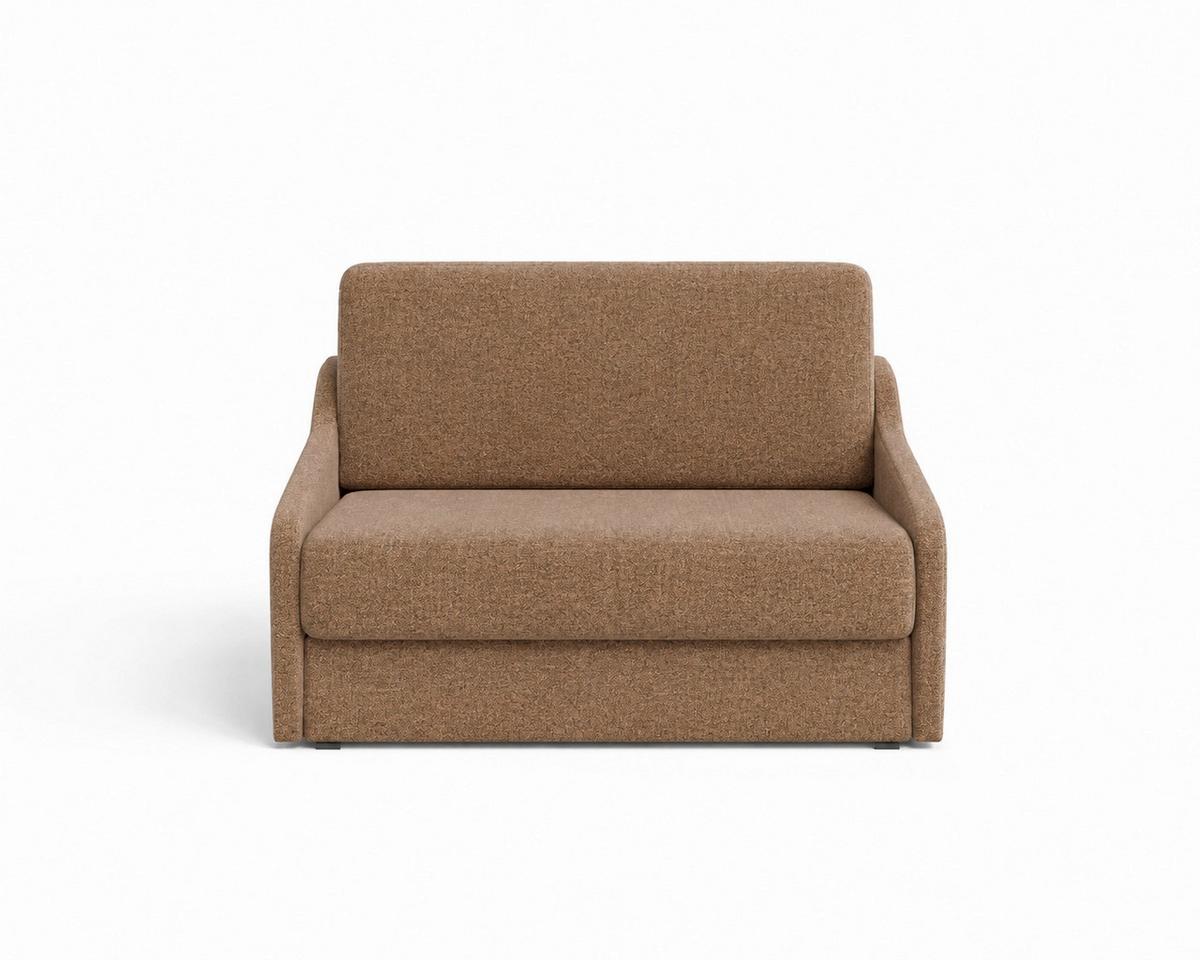 Schlafsofa Fly Rostfarben, B: 136 cm - Rostfarben/Schwarz, Design, Textil (136/86/113cm) - MID.YOU