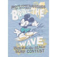 Fototapete Mickey Brave The Wave - Blau/Schwarz, Trend, Textil (200/280cm)