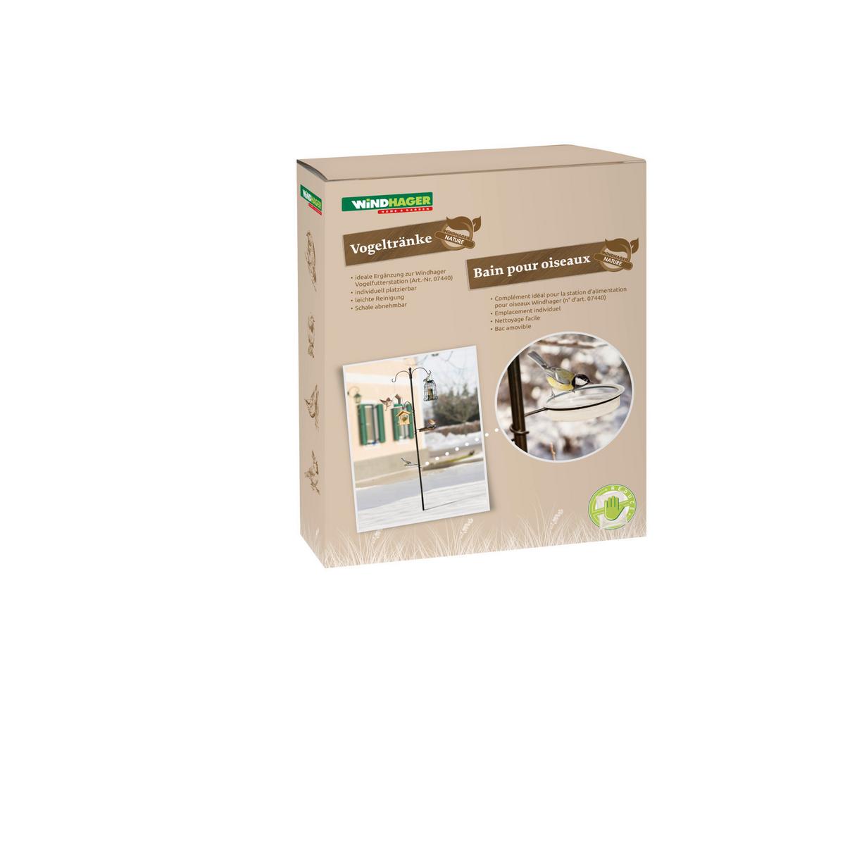 Vogeltränke Für Futterstation Bxhxt: Ca. 19x5,5x24 Cm - Schwarz, Basics, Metall (19/5,5/24cm) - Windhager