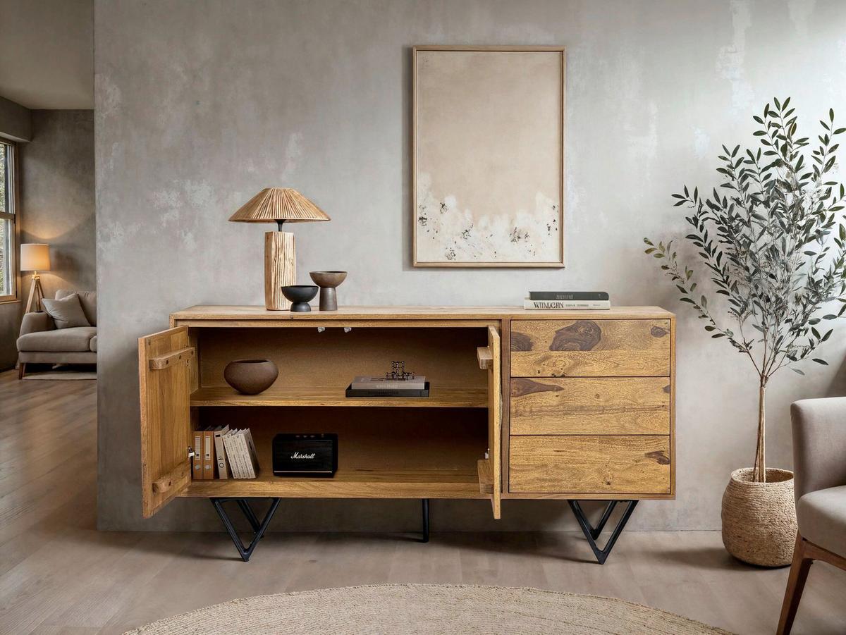 Sideboard Sheeshamfarben B: 150cm - Sheeshamfarben/Multicolor, Design, Holz (150/55/40cm) - MID.YOU