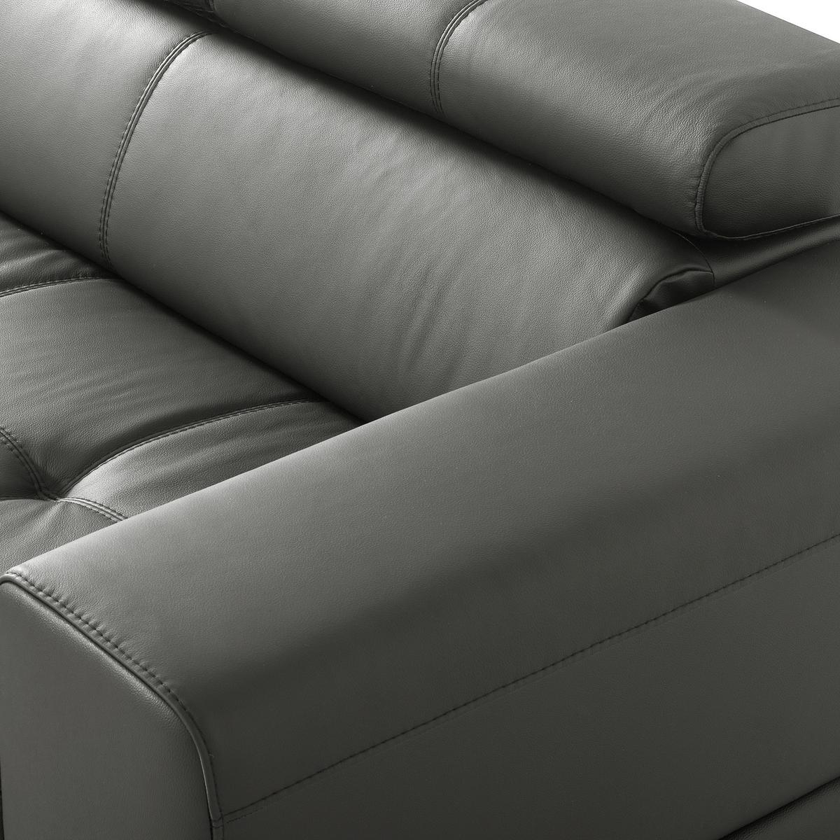 Ecksofa Torino Teilleder Anthrazit 173x247 - Anthrazit/Schwarz, Design, Leder/Textil (173/247cm) - Livetastic