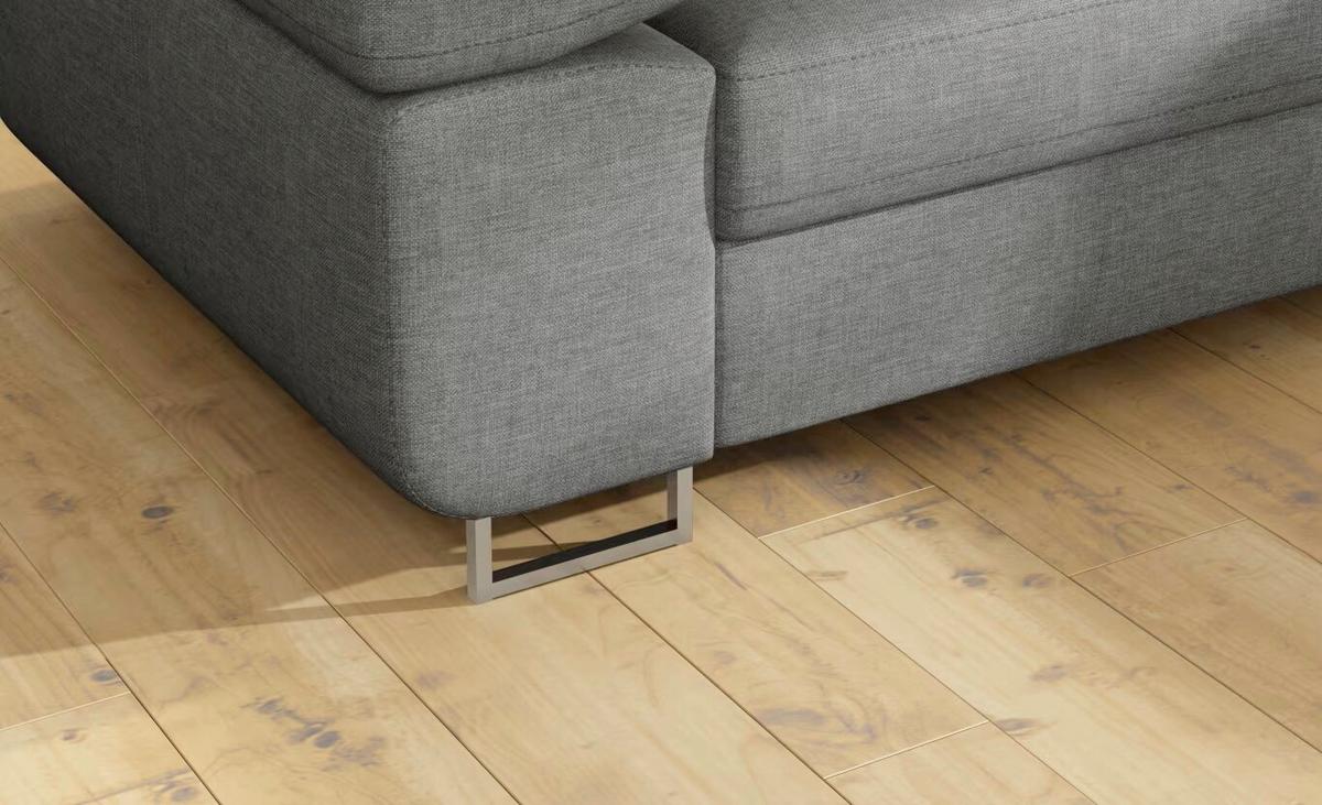 Ecksofa Anton Grau S: 272x203 Cm - Chromfarben/Grau, Design, Textil (272/203cm) - MID.YOU