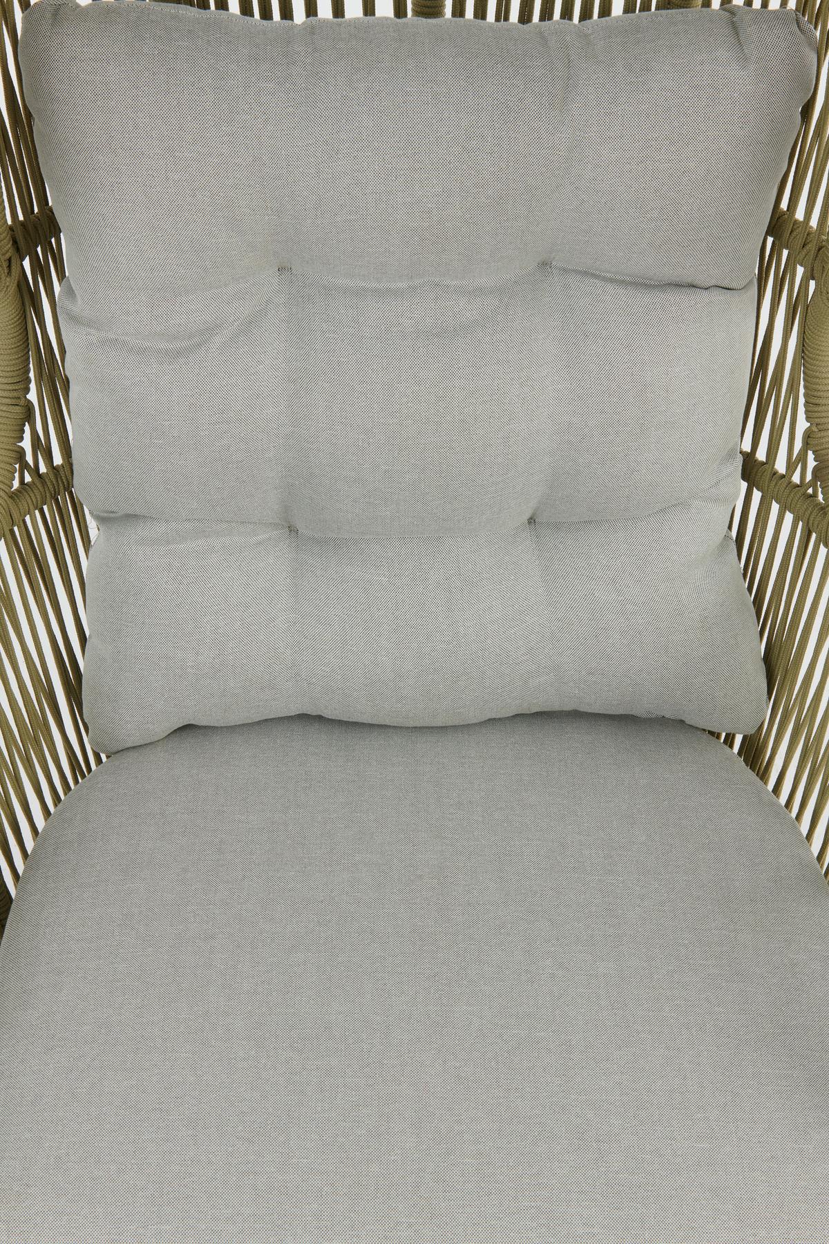 Hängesessel mit Gestell Paris Mit Sitz- und Rückenkissen - Beige/Limette, MODERN, Kunststoff/Textil (110/198/117cm) - Beldano