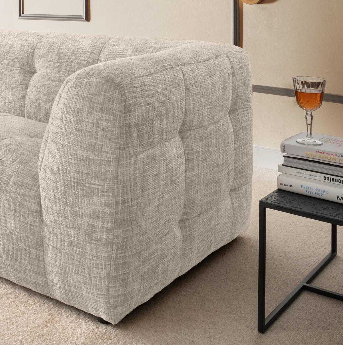 2-sitzer-sofa Velice, Creme B: 184 Cm - Creme/Schwarz, Design, Textil (184/72/95cm) - Livetastic