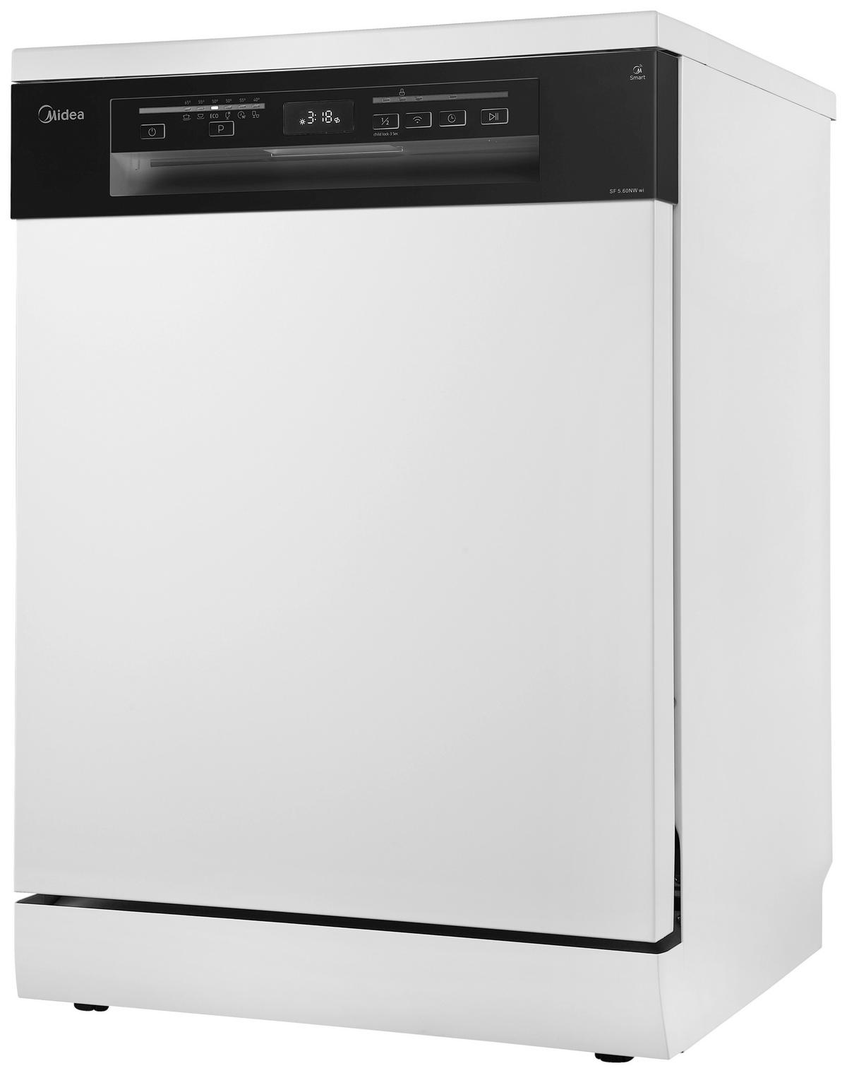 Geschirrspüler Mdwef1235ww - Schwarz/Weiß, Basics, Kunststoff (59,8/84,5/60cm) - Midea