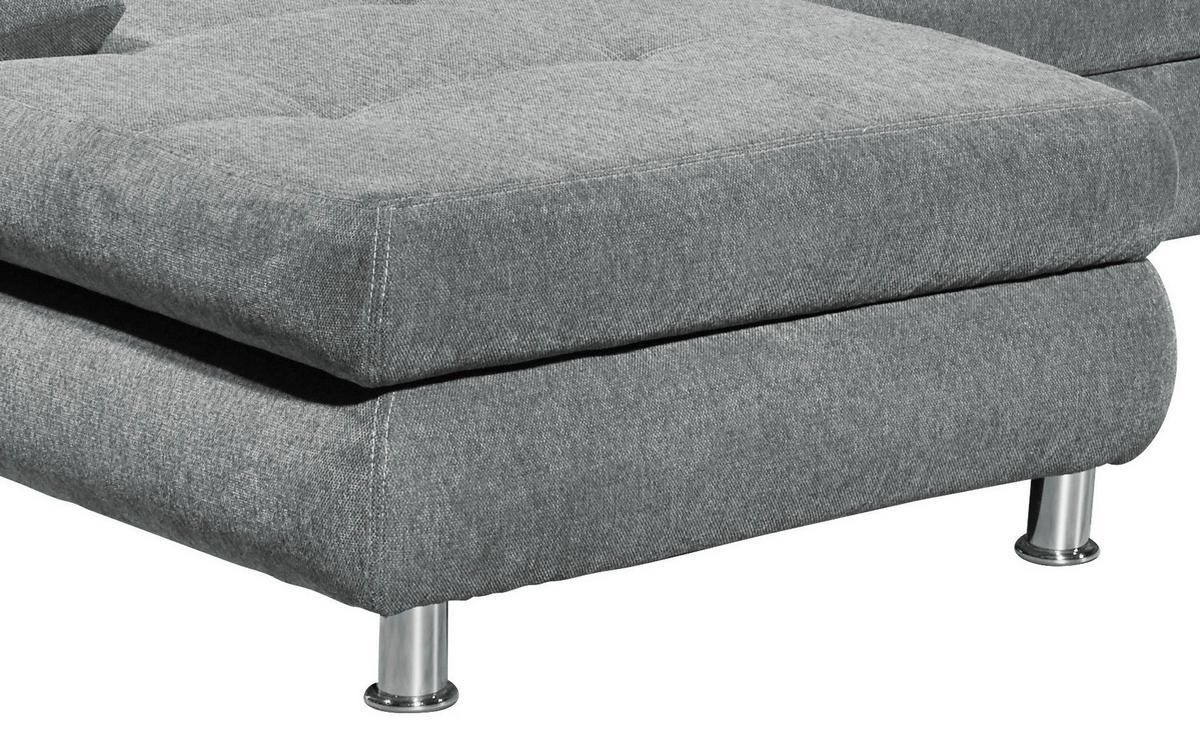 Sedací souprava ALBA U, pravá, šedá, úl.prostor, lůžko - světle šedá, Moderní, textil/plast (177/349/233cm) - MID.YOU