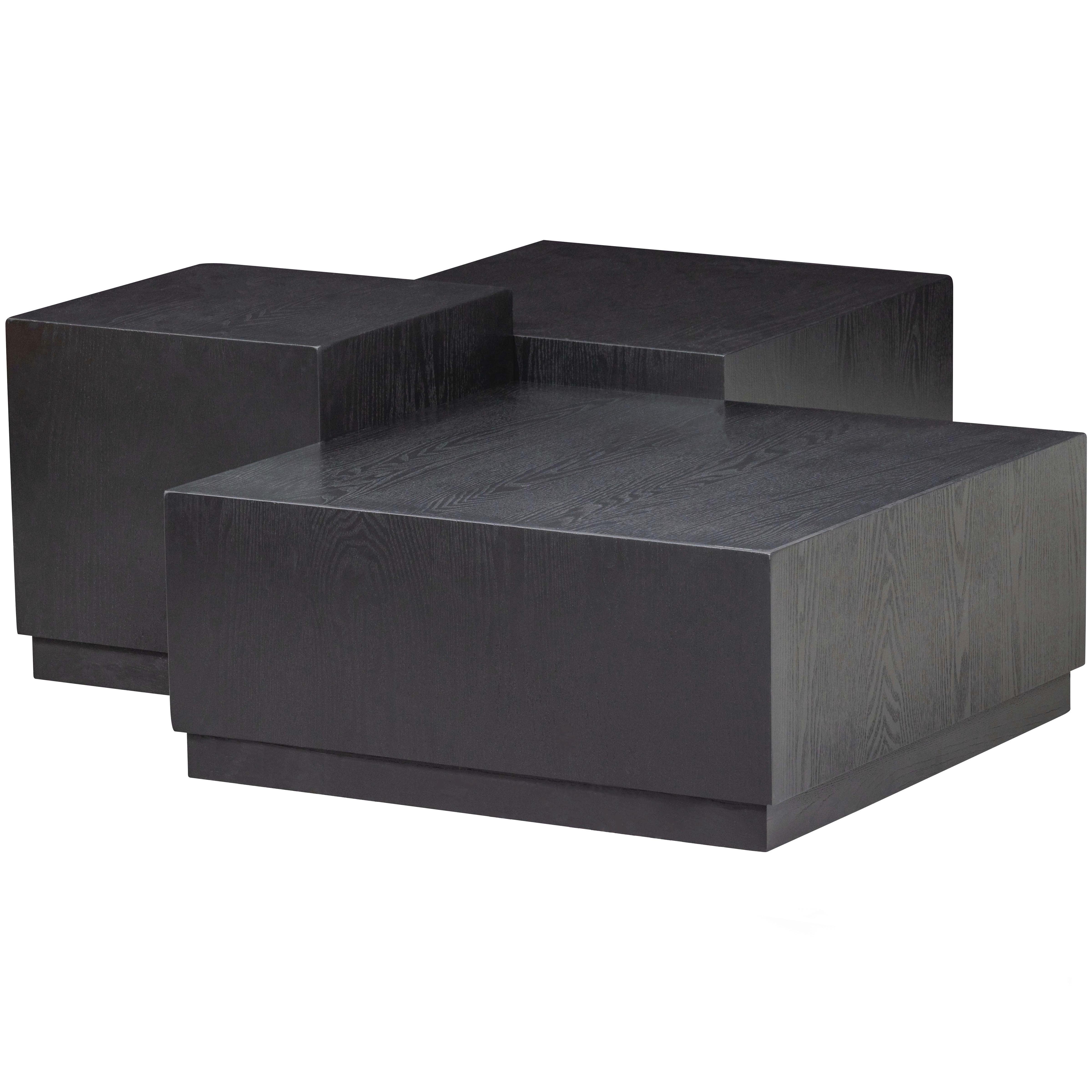 Beistelltischset Pim Schwarz 3-teilig - Schwarz, Design, Holzwerkstoff - Livetastic
