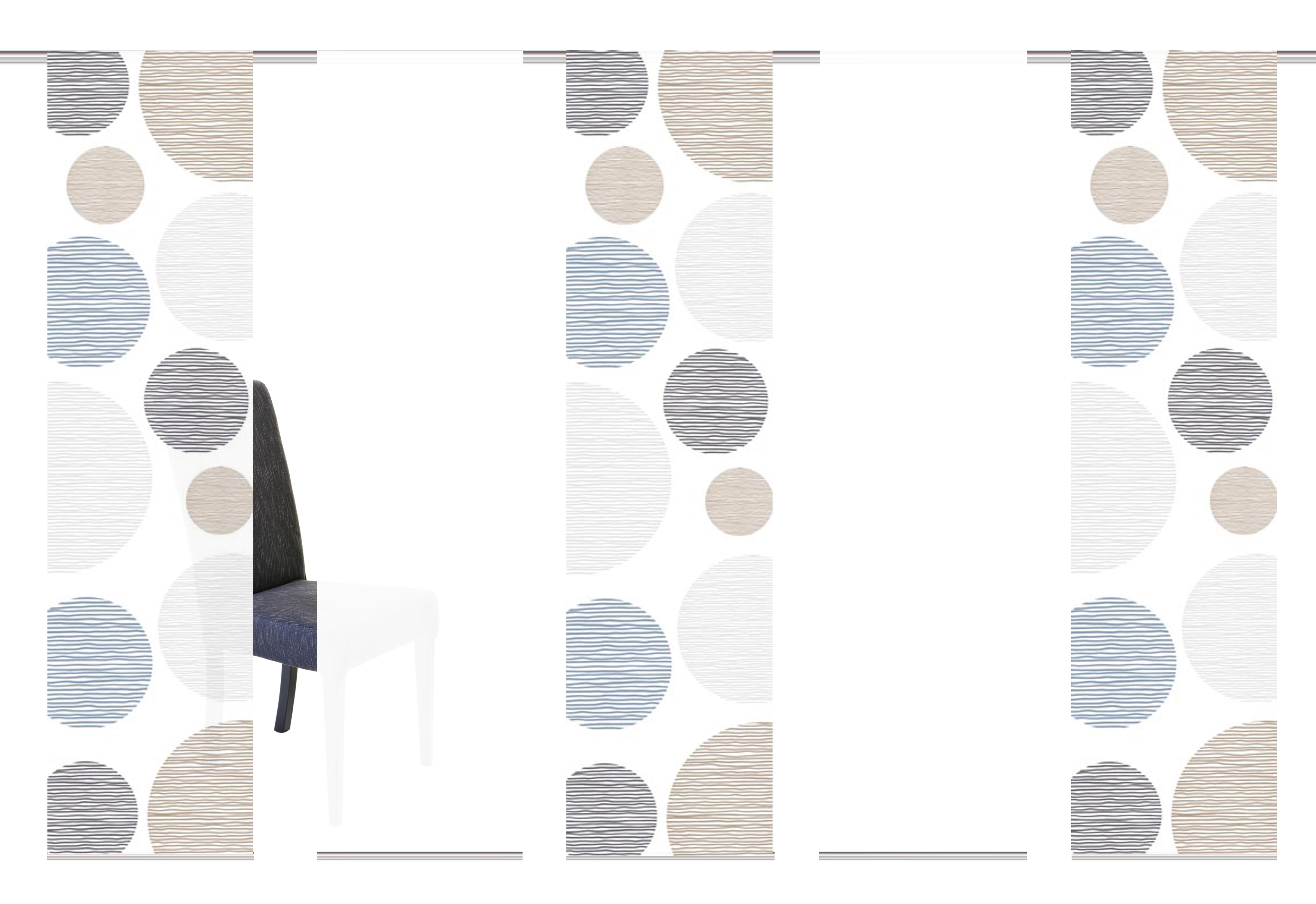Flächenvorhang 5er Set Borden - Taupe, Design, Textil (5x60/245cm) - Schmidt W. Gmbh