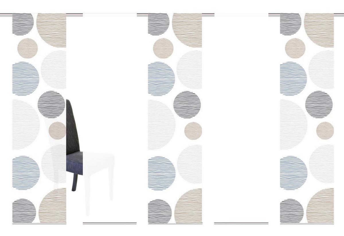 Flächenvorhang 5er Set Borden - Taupe, Design, Textil (5x60/245cm) - Schmidt W. Gmbh