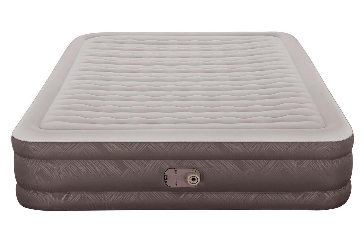 Luftbett Matheo 203x152x36 Cm Bis 350kg, Inkl. Pumpe - Braun/Grau, KONVENTIONELL, Kunststoff/Metall (203/152/36cm) - Bestway