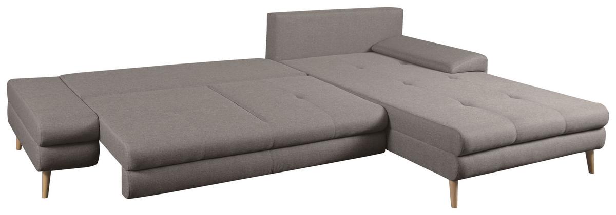 Ecksofa Mit Schlaffunktion Floby Stauraum Greige - Greige/Beige, Trend, Textil (313/215cm) - MID.YOU