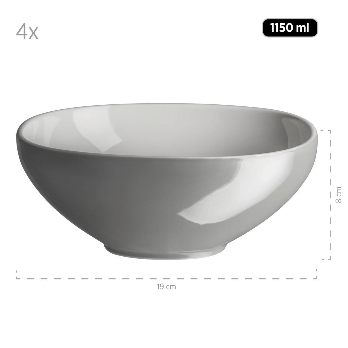 Kombiservice Isora 6 Personen Geschirr Set - Grau, Basics, Keramik - Mäser