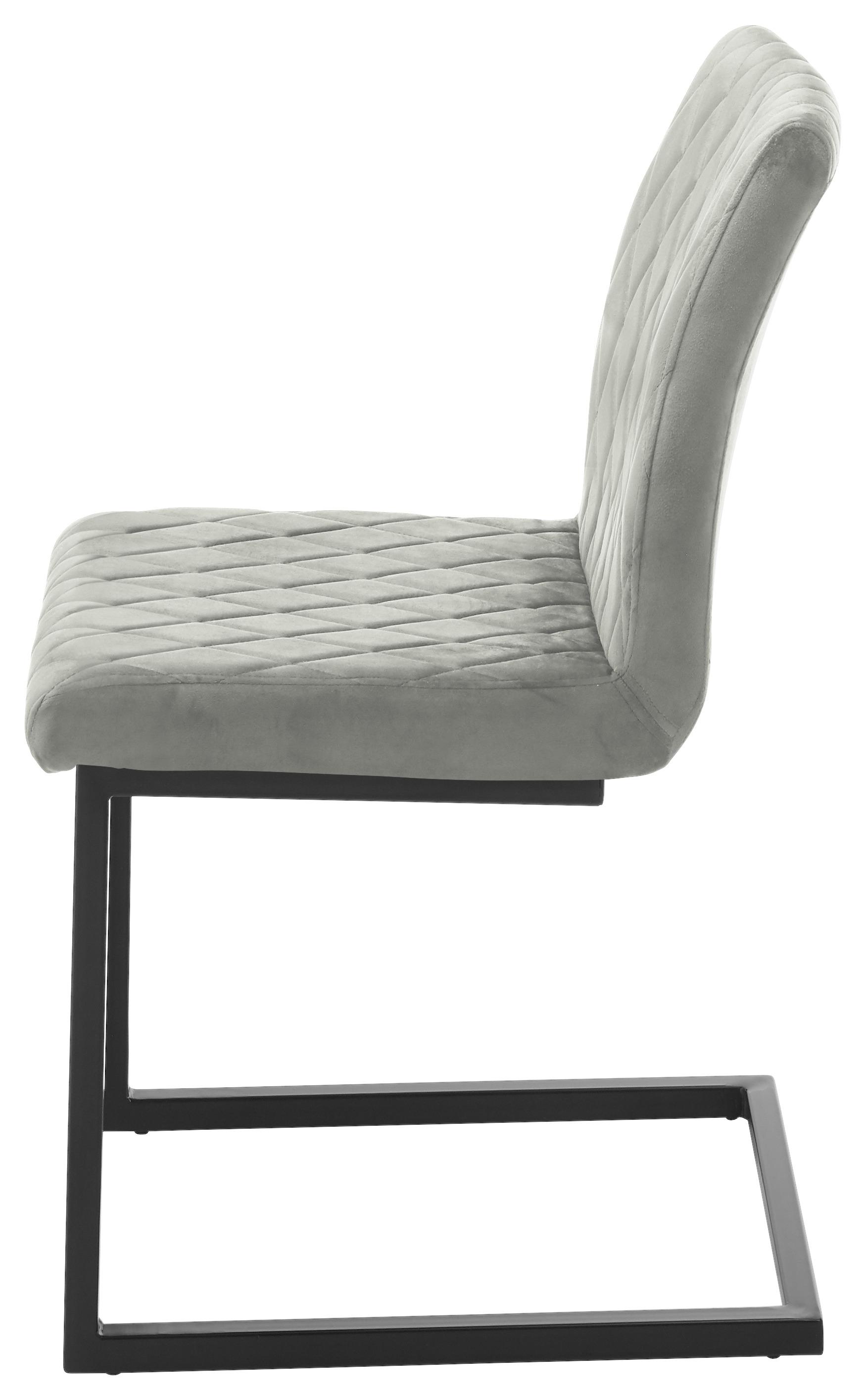 Schwingstuhl Kian Grau Gepolstert - Schwarz/Grau, MODERN, Textil/Metall (47/86/63cm) - MID.YOU