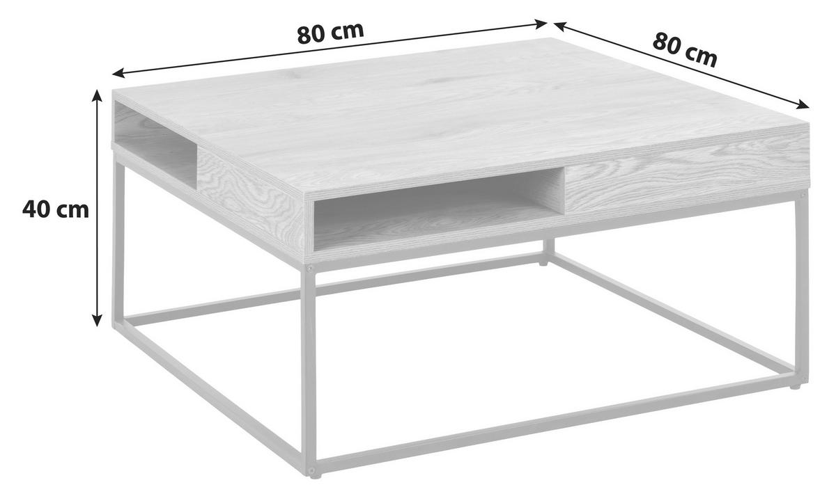 Konferenční stolek WILLFORD dub divý - černá/barvy dubu, Trend, kov/kompozitní dřevo (80/80/40cm) - MID.YOU