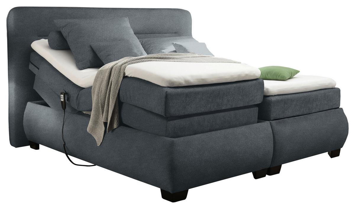 Polohovateľná posteľ boxspring Evolution 3 160x200cm antracit - čierna/antracitová, Konventionell, textil/plast (160/200cm) - MID.YOU