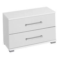 Nachtkästchen Weiß H: 38 cm Moita - Chromfarben/Weiß, Design, Holzwerkstoff (50/38/37cm) - Rauch Möbel