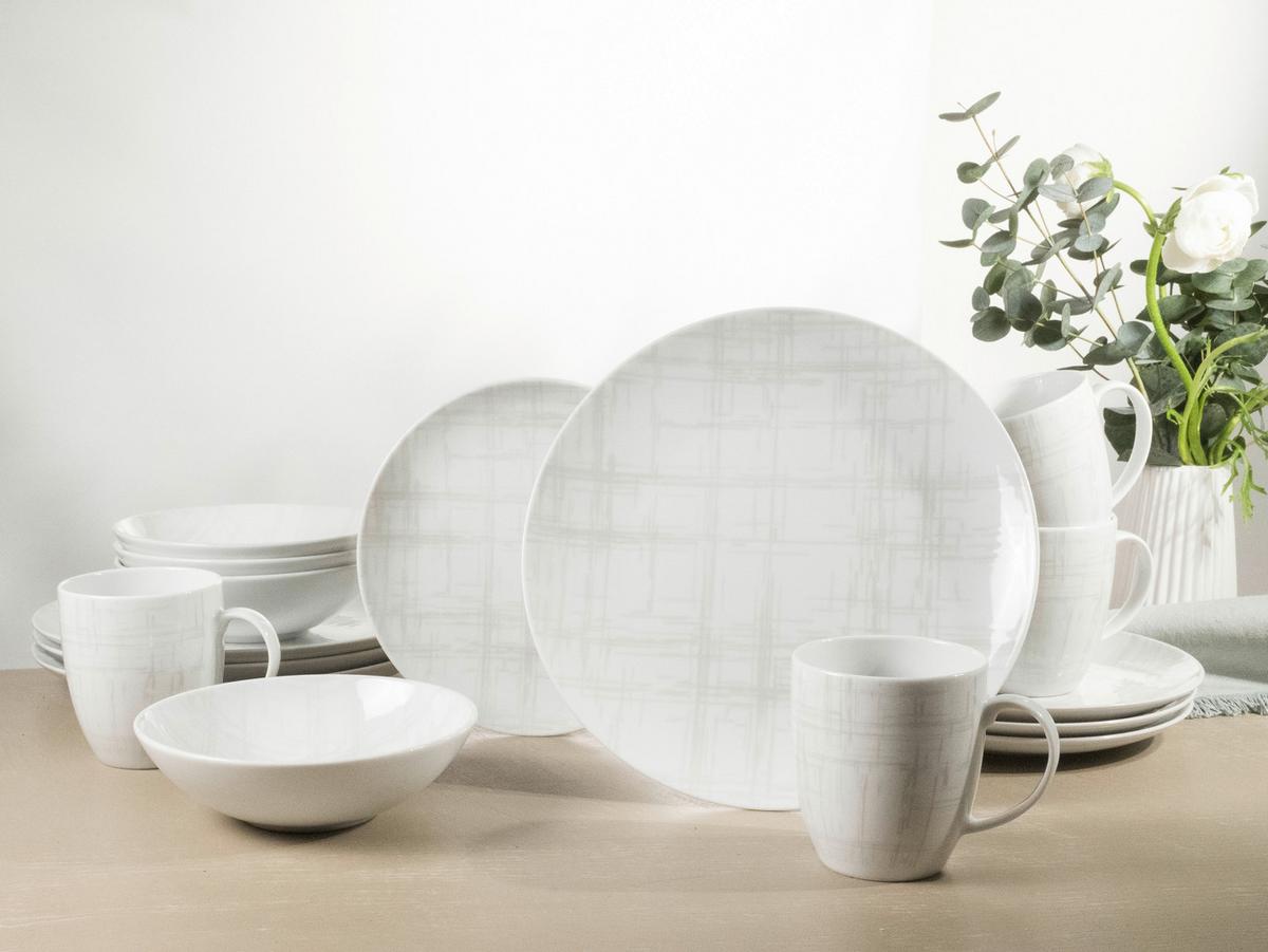 Kombiservice Home Porzellan 4 Personen Geschirr Set - Multicolor/Weiß, Basics, Keramik - Creatable