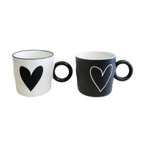 Kávésbögre Lamia Kb. 290ml - fekete/fehér, Basics, kerámia (8/8cm) - Ondega