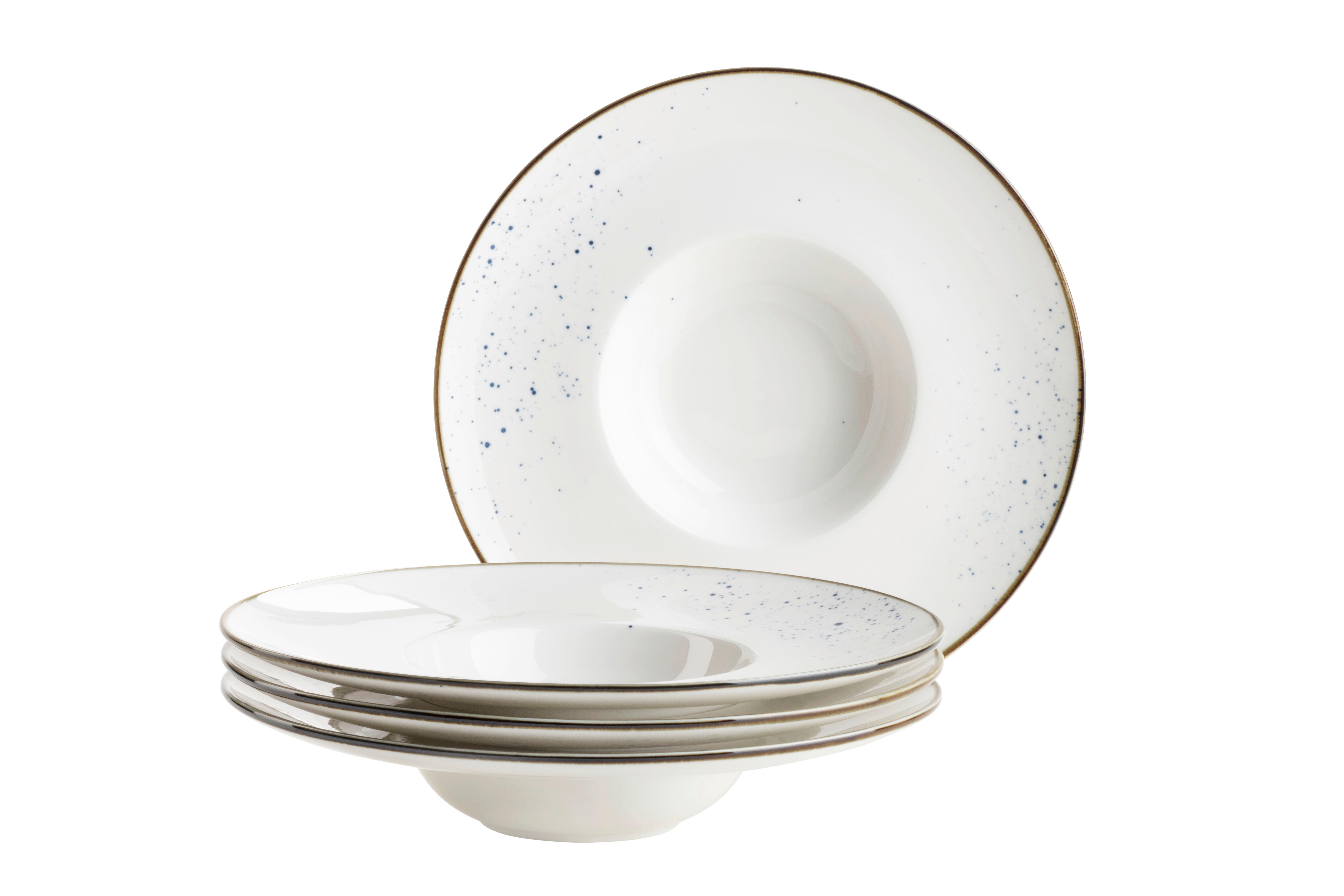 Tellerset Pintar Blau Weiß 4-Teilig - Blau/Weiß, Basics, Keramik (26/5cm) - Mäser
