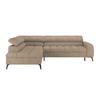 Ecksofa Volf Links New Beige, S: 203x261 cm - Beige/Schwarz, Trend, Kunststoff/Textil (203/261cm)