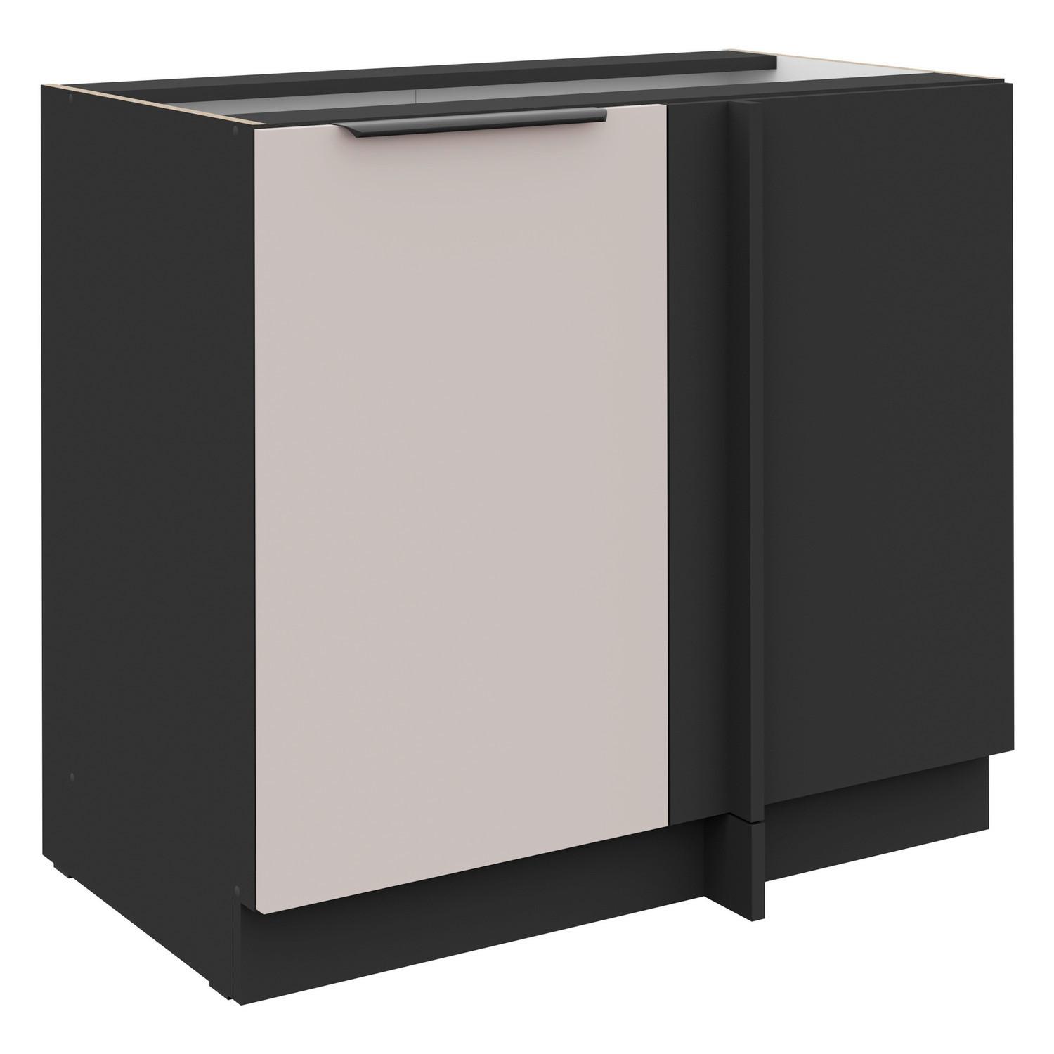 Alsó Sarokszekrény Arona 90/82cm - bézs/fekete, Modern, faalapú anyag (90/105/82/52cm)