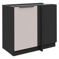 Alsó Sarokszekrény Arona 90/82cm - bézs/fekete, Modern, faalapú anyag (90/105/82/52cm)