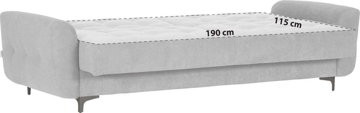 Schlafsofa Morton - Hellgrau/Schwarz, KONVENTIONELL, Textil (230/84/95cm) - Livetastic