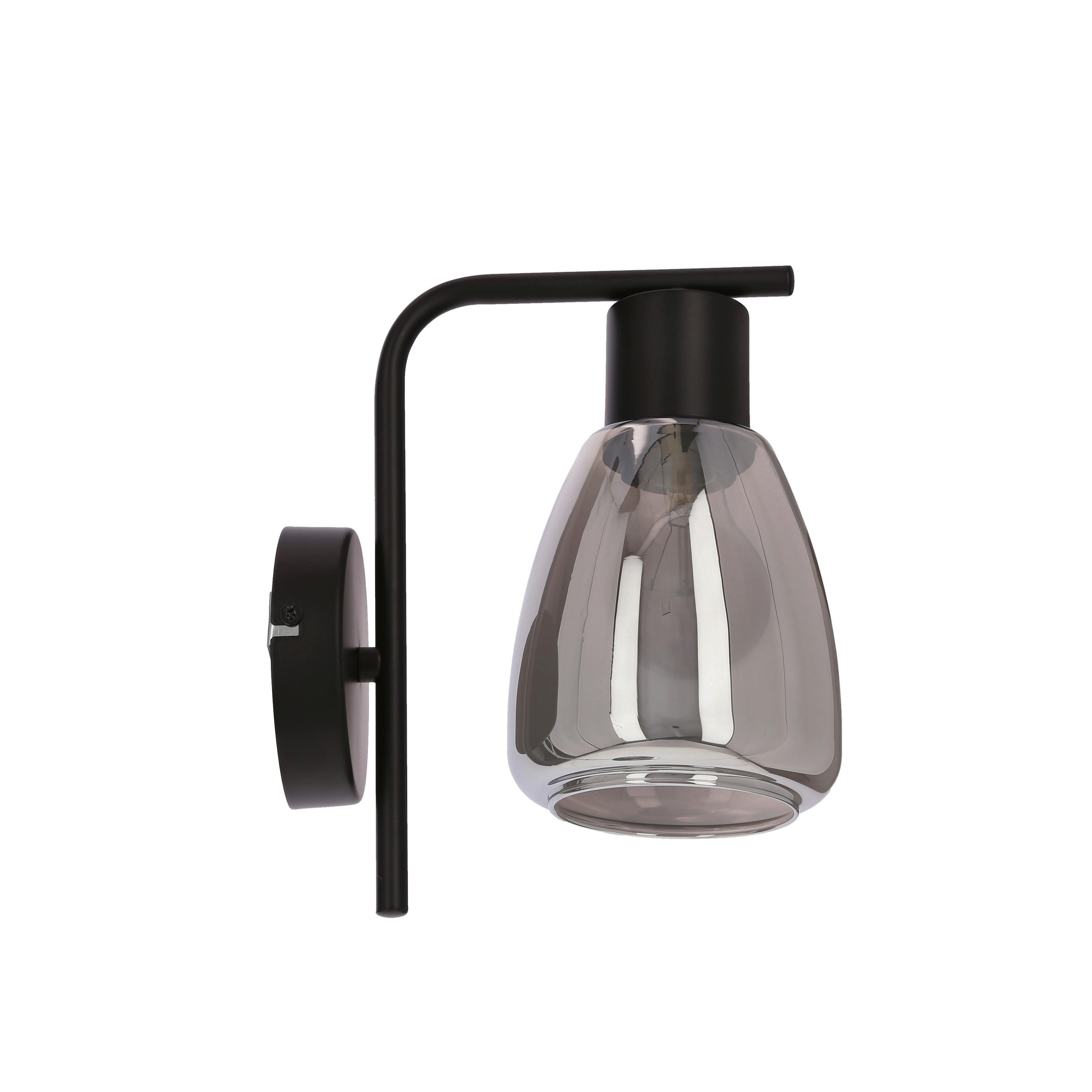 Wandleuchte 21-35097 Moldo - Schwarz, Design, Glas/Metall (17.4/12/23.5cm)