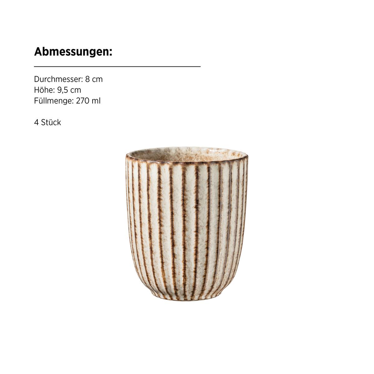 Frühstückserviceset 12 -Teilig. Keramik, Beige - Beige, Basics, Keramik - Mäser