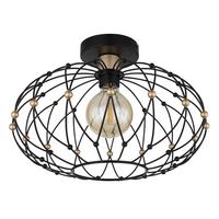 Deckenleuchte Schwarz Goldfarben D: 40 Cm - Goldfarben/Schwarz, Design, Metall (40/25cm) - Globo