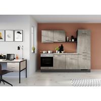 Küchenblock Ip120 Grau B: 240 Cm - Graphitfarben/Grau, Trend, Holzwerkstoff (240cm) - Impuls