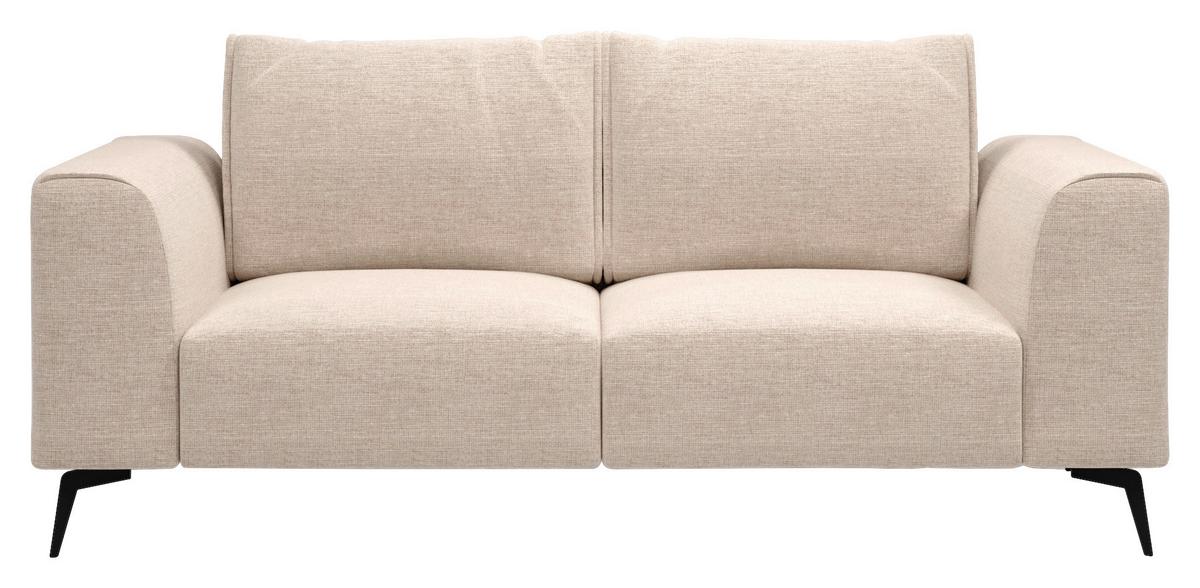 Dvoumístná pohovka SEUL, béžová - černá/béžová, Design, kov/dřevo (186/88/90cm) - MID.YOU