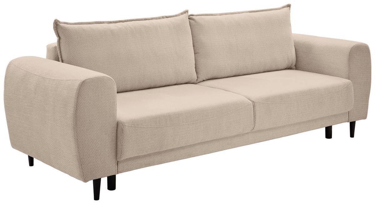 Schlafsofa Siena - Beige/Schwarz, KONVENTIONELL, Textil (245/85/92cm) - Livetastic