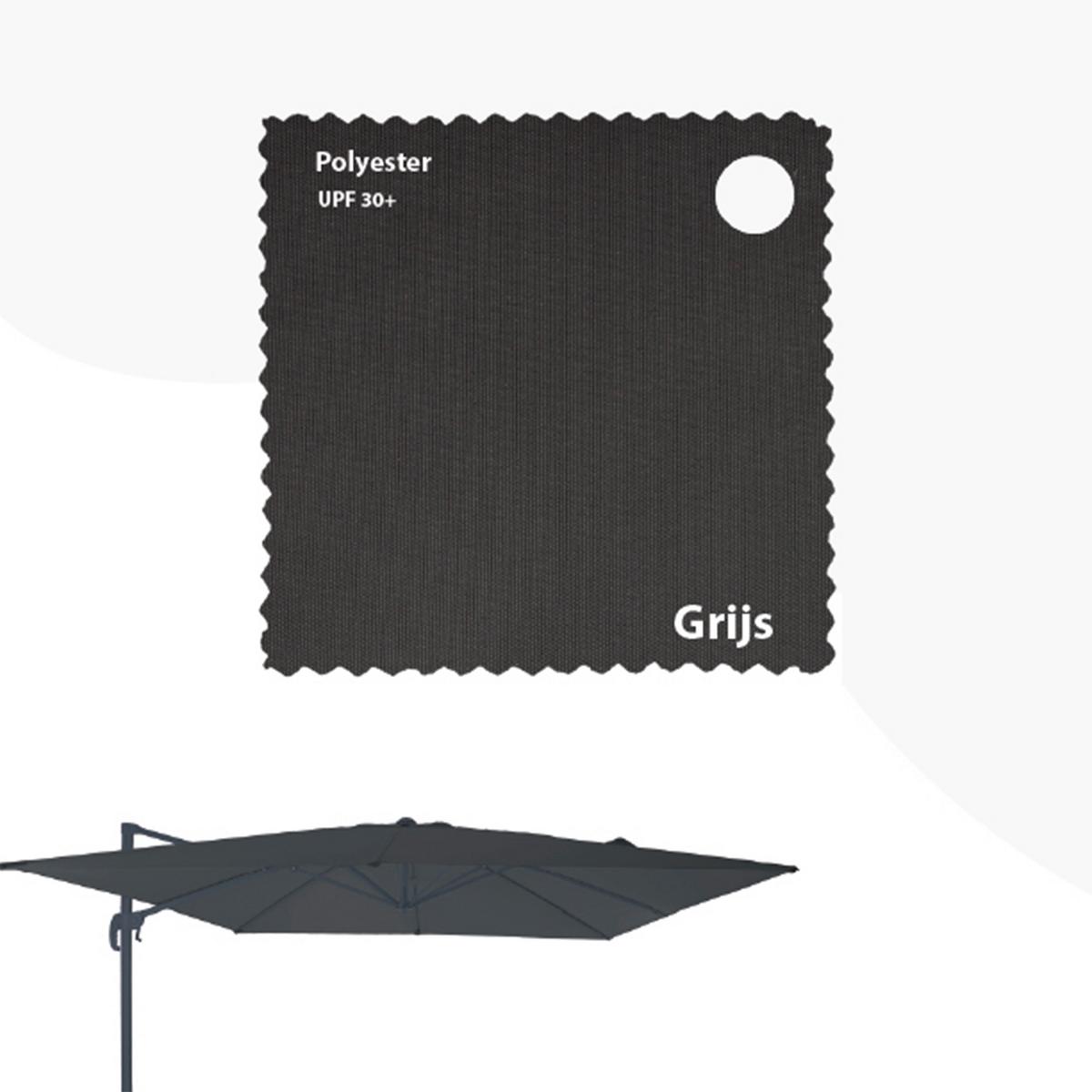 Ampelschirm Grau/Anthrazit DM: 300 H:250 - Anthrazit/Grau, MODERN, Textil/Metall (300/250cm)