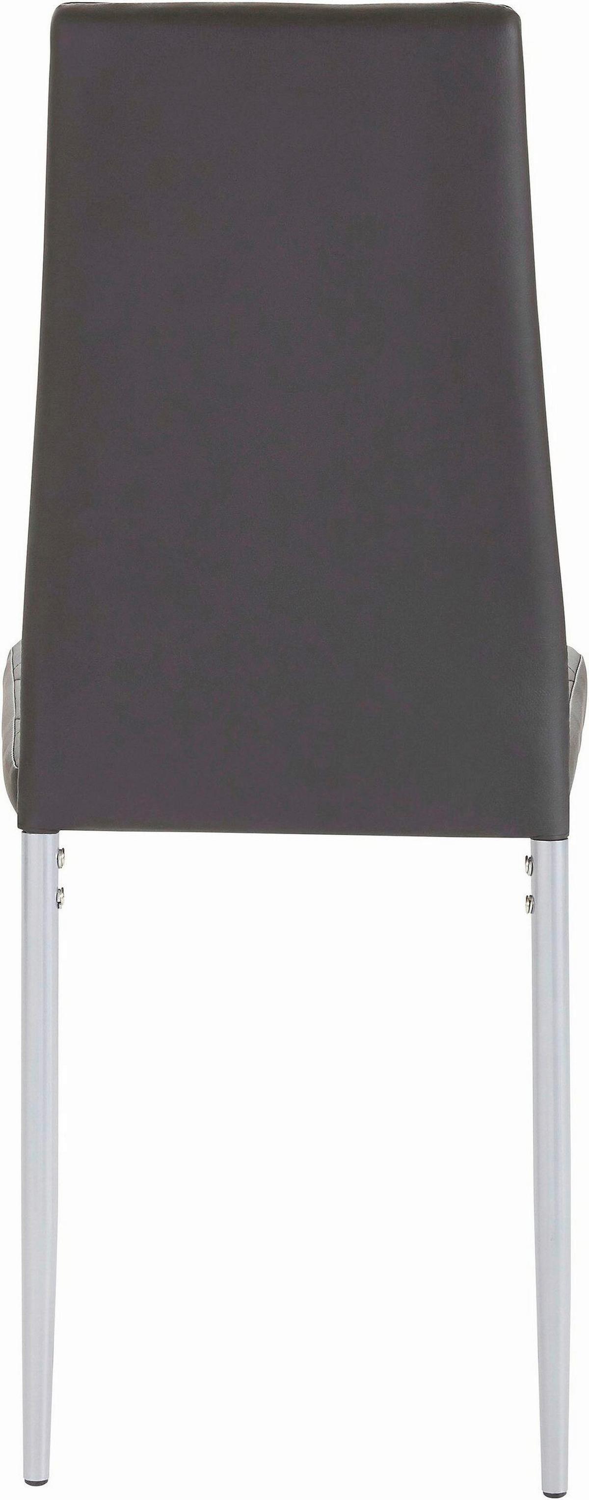 Stuhl-set Brooke Schwarz Gepolstert 2er Set - Schwarz/Grau, Design, Leder/Metall (42/98/53cm) - MID.YOU