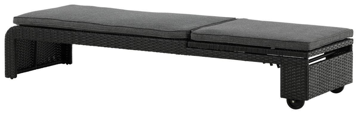 Sonnenliege London Kunststoff verstellbar - Schwarz, KONVENTIONELL, Kunststoff (60/32/196cm) - Gardenson