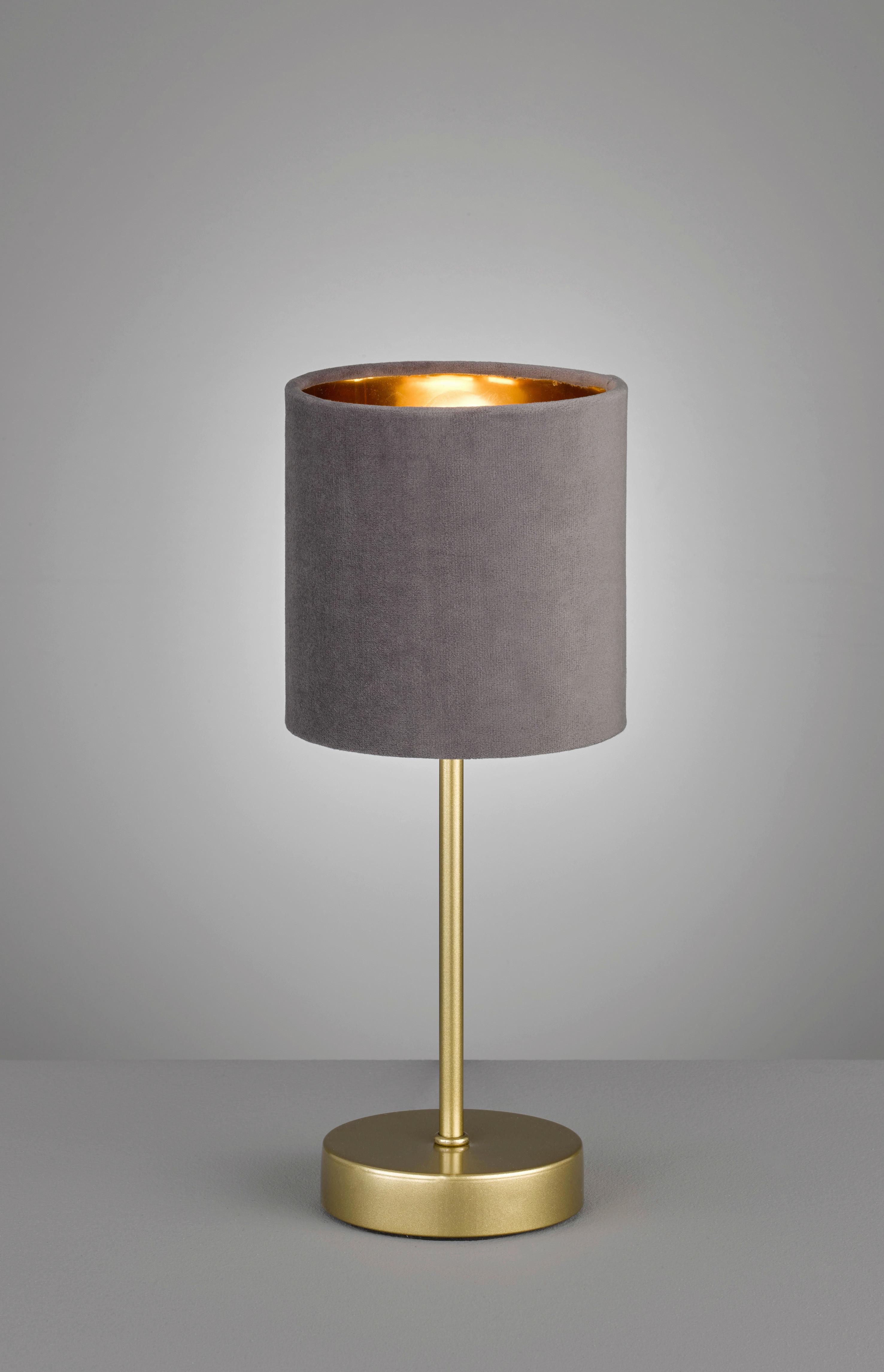 Tischlampe Grau Mit Schnurschalter - Goldfarben/Grau, Design, Textil/Metall (13/34cm) - Fischer & Honsel