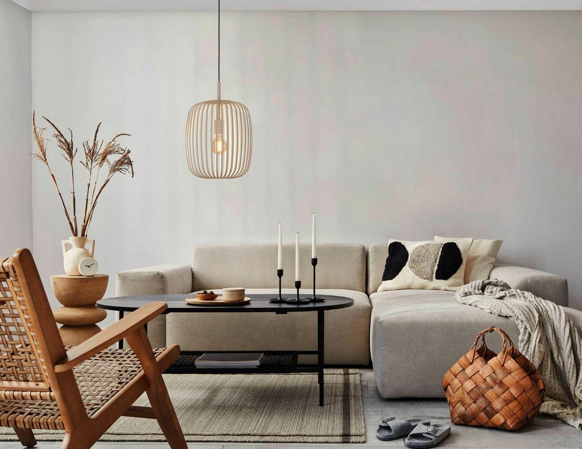 Hängeleuchte 56693 Farnetta - Sandfarben/Schwarz, Basics, Metall (30,5/110cm) - Eglo