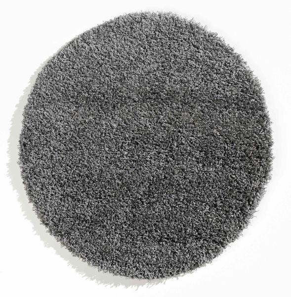 Hochflorteppich Fashion Shaggy Grau Rund Ø 150 cm - Grau, Basics, Textil (150cm) - Novel