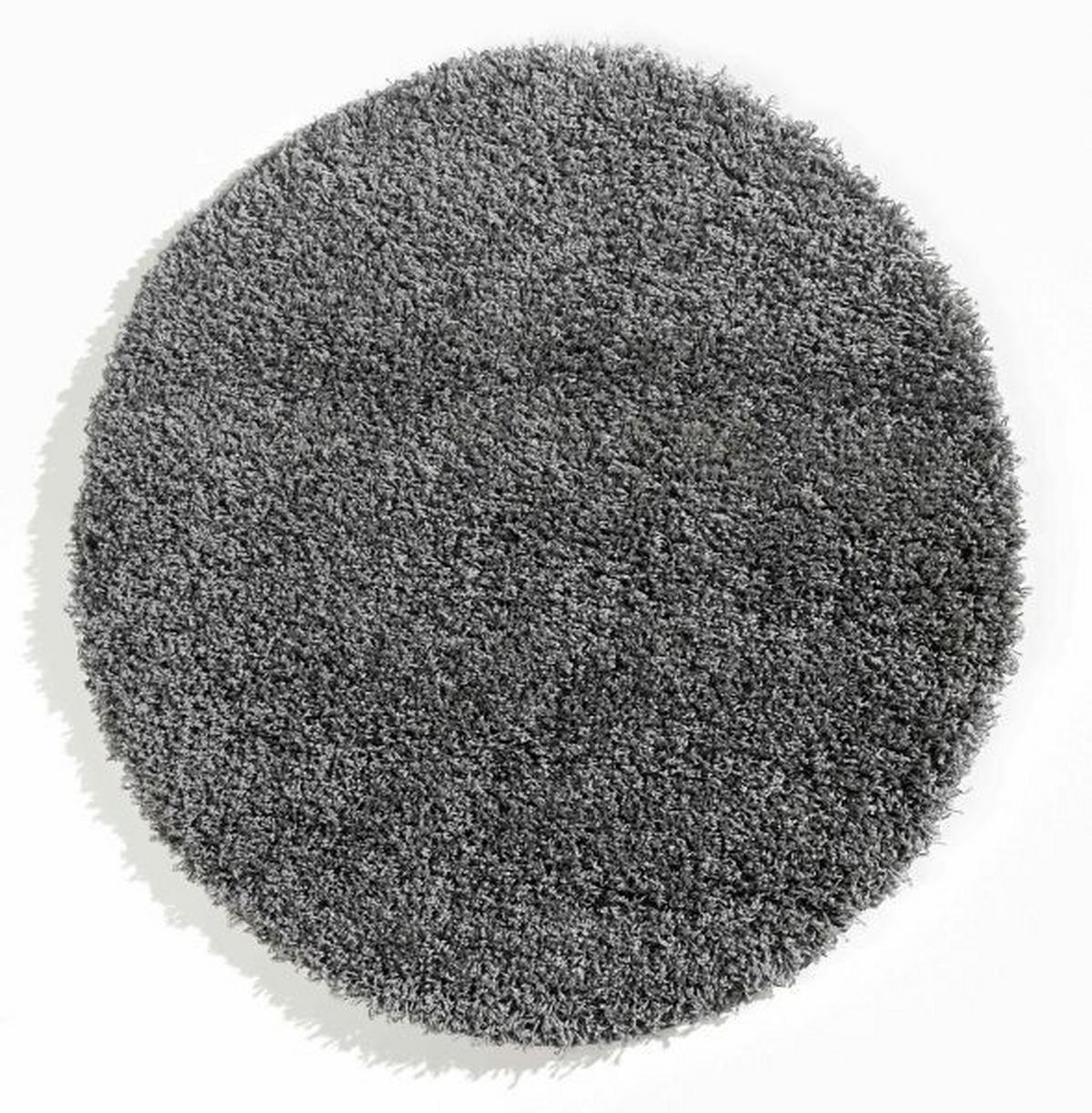 Hochflorteppich Fashion Shaggy Grau Rund Ø 100 cm - Grau, Basics, Textil (100cm) - Novel