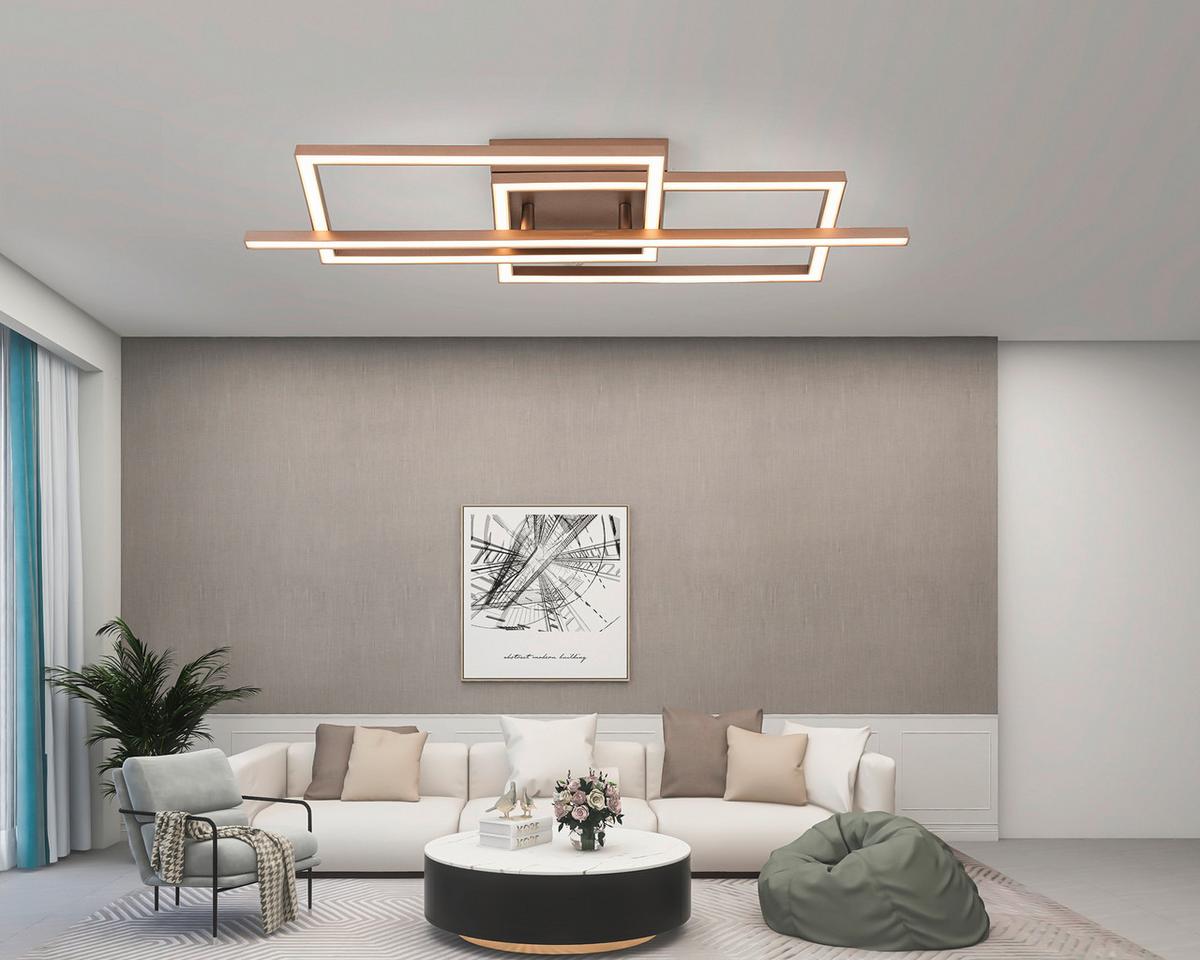 Led Mennyezeti Lámpa Deni - cappuccino, Modern, műanyag/fém (63/24,5/7,7cm) - Luca Bessoni