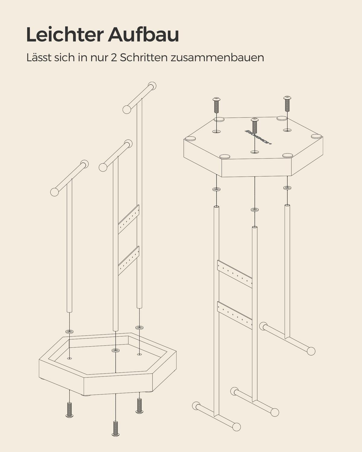 Schmuckhalter Weiß, Braun D: 20,5 cm - Braun/Weiß, Basics, Holz/Metall (20,5/36cm)