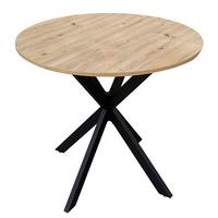 Esstisch Rund Monte 80x75 Cm Schwarz/eichenfarben - Eichefarben/Schwarz, MODERN, Holzwerkstoff/Metall (80/80/75cm) - MID.YOU