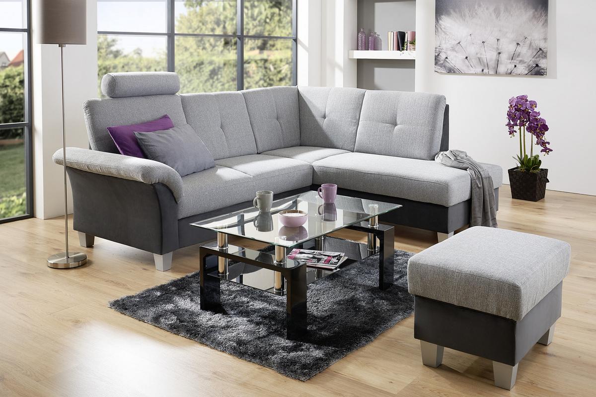 Ülőke Portland - világosszürke/grafitszürke, Konventionell, textil (68/43/47cm) - Ondega