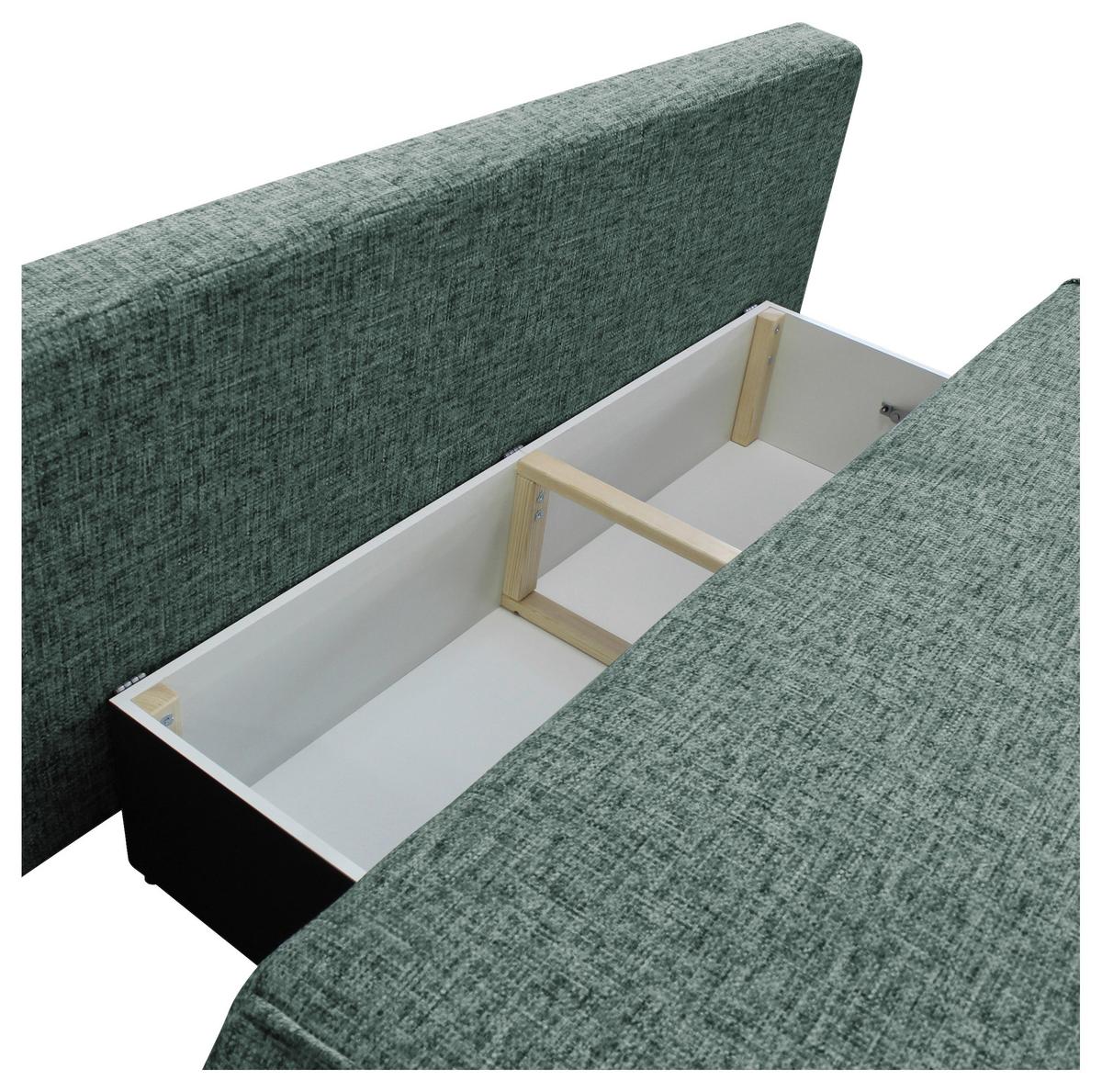 Schlafsofa Paros Grün B: 214 cm - Beige/Schwarz, Design, Textil (214/96/105cm) - MID.YOU