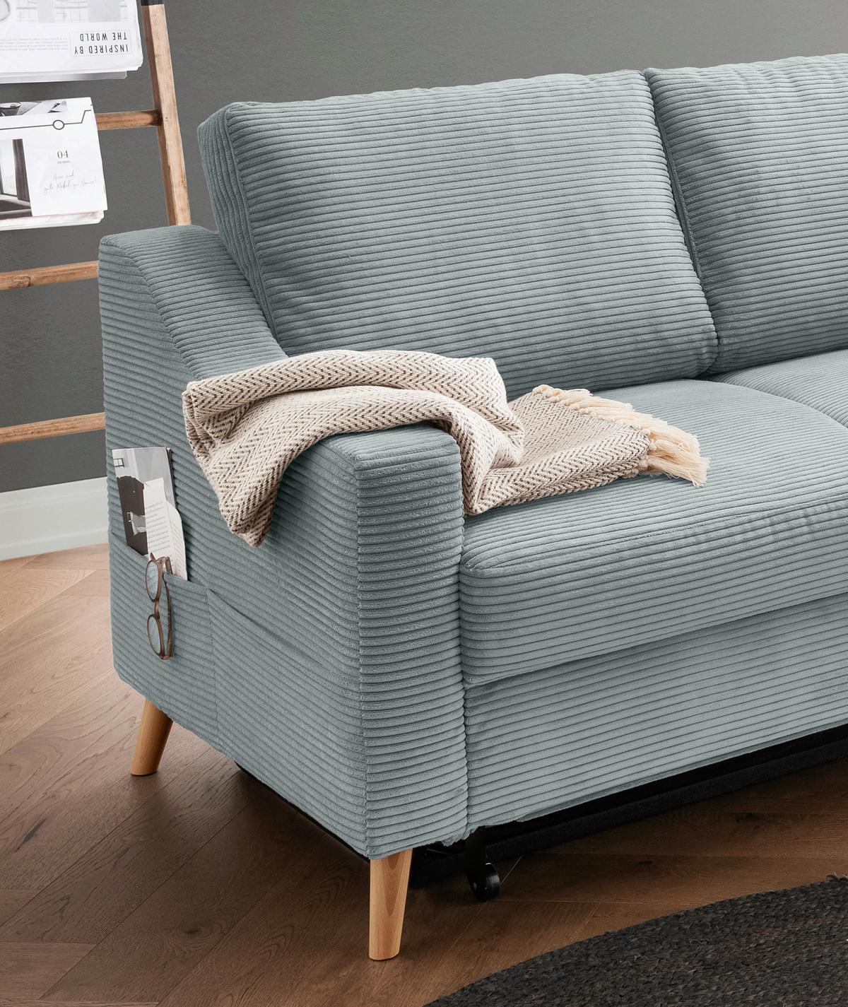 Ecksofa Valentina Hellblau S: 230x200 Cm - Naturfarben/Hellblau, MODERN, Textil (230/200cm) - Livetastic