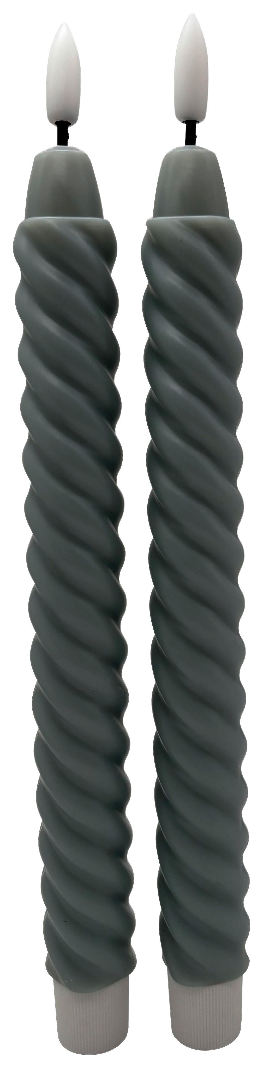 Dlhá sviečka TWIST - sivomodrá, Konventionell, kov/plast (2/25cm) - Mömax