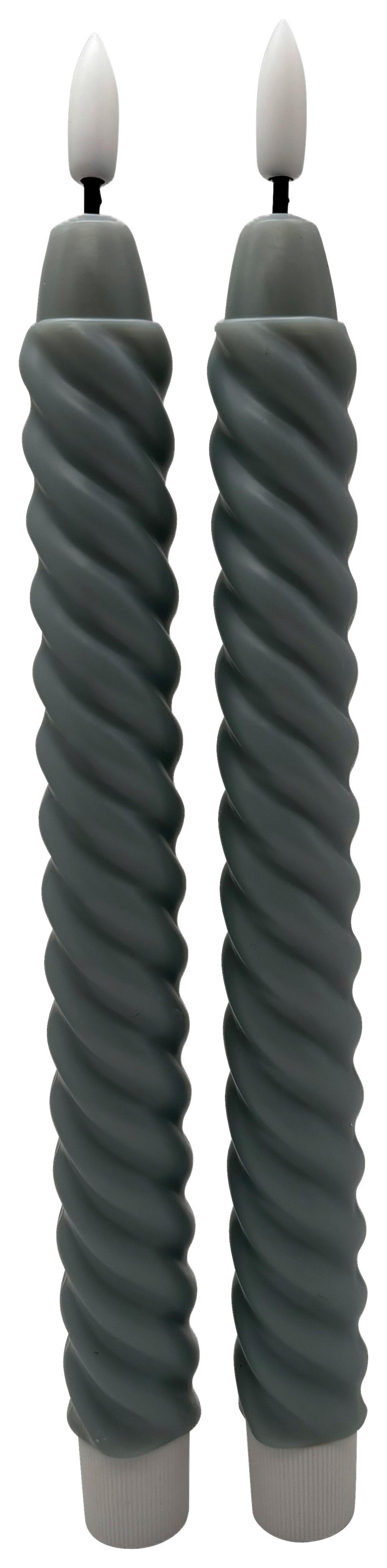 Dlhá sviečka TWIST - sivomodrá, Konventionell, kov/plast (2/25cm) - Mömax