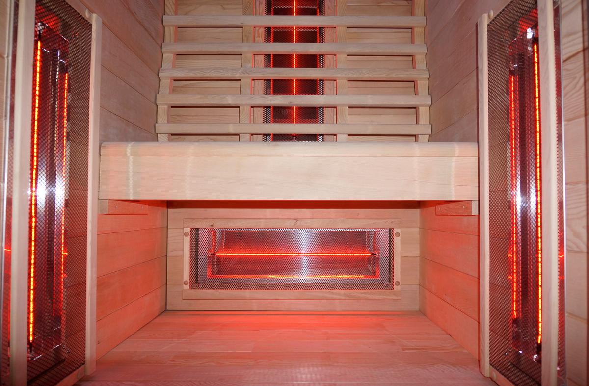 Infrarotkabine 1 Person 90,5x195x100 cm Ruby - Naturfarben, Basics, Holz (90,5/195/100cm) - Sanotechnik